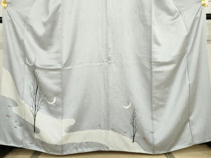 平和屋着物●訪問着　手描き　飛鳥文　正絹　逸品　AABJ3190cs