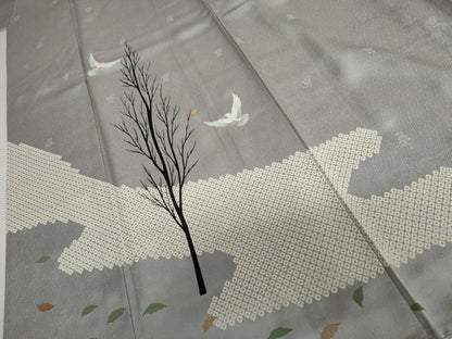 平和屋着物●訪問着　手描き　飛鳥文　正絹　逸品　AABJ3190cs