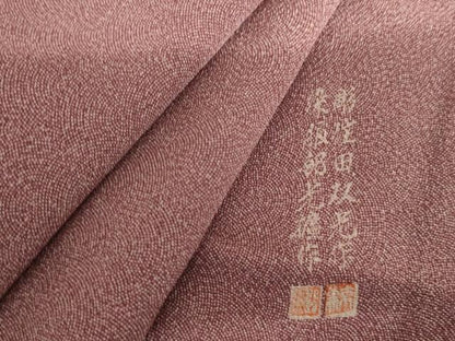平和屋着物●江戸小紋　彫士：住田双光・染士：服部光擴　極小鮫小紋柄　鬼しぼ縮緬　正絹　逸品　AABJ3193cs