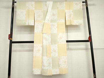 平和屋着物●長襦袢　無双仕立て　市柿草花文　正絹　逸品　AABJ3197cs