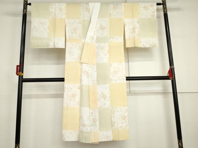 平和屋着物●長襦袢　無双仕立て　市柿草花文　正絹　逸品　AABJ3197cs