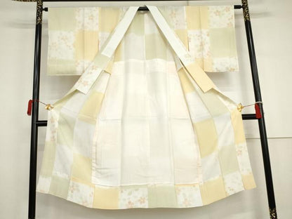 平和屋着物●長襦袢　無双仕立て　市柿草花文　正絹　逸品　AABJ3197cs