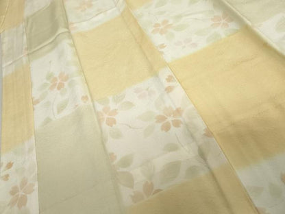 平和屋着物●長襦袢　無双仕立て　市柿草花文　正絹　逸品　AABJ3197cs