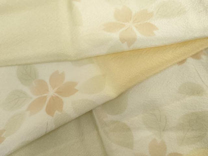 平和屋着物●長襦袢　無双仕立て　市柿草花文　正絹　逸品　AABJ3197cs