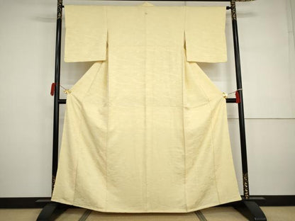 平和屋着物●上質な色無地　霞地紋　虫栗色　正絹　逸品　AABJ3198cs