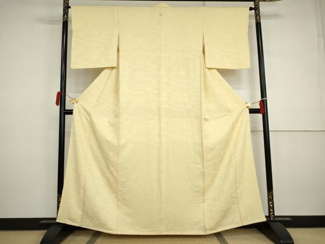 平和屋着物●上質な色無地　霞地紋　虫栗色　正絹　逸品　AABJ3198cs