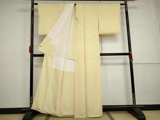 平和屋着物●上質な色無地　霞地紋　虫栗色　正絹　逸品　AABJ3198cs