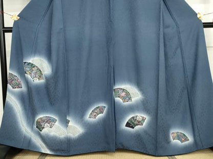 平和屋着物●訪問着　絞り　辻が花　地紙草花文　暈し染め　金彩　鈴乃屋扱い　正絹　逸品　AABJ3206cs