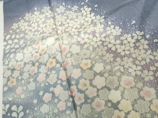 平和屋着物●吉乃一廉　幻の辻が花　訪問着　杢目絞り　流水草花文　暈し染め　金彩　さが美扱い　正絹　逸品　AABJ3207cs