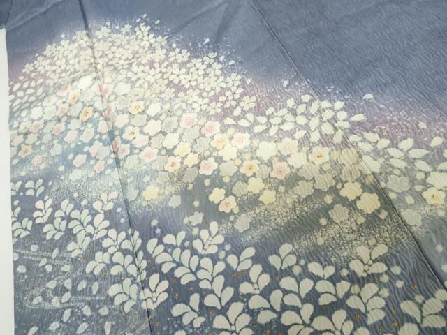 平和屋着物●吉乃一廉　幻の辻が花　訪問着　杢目絞り　流水草花文　暈し染め　金彩　さが美扱い　正絹　逸品　AABJ3207cs
