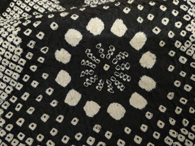 平和屋着物●訪問着　総絞り　舞梅文　黒地　高島屋扱い　正絹　逸品　AABJ3208cs
