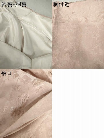 平和屋着物●上質な色無地　枝葉地紋　薄桜色　正絹　逸品　AABJ3209cs