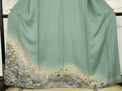 平和屋着物●訪問着　辻が花　暈し染め　金彩　正絹　逸品　AABJ3210cs