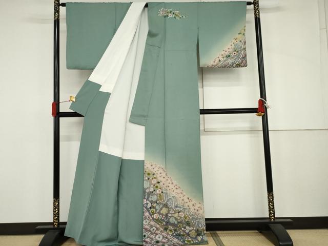 平和屋着物●訪問着　辻が花　暈し染め　金彩　正絹　逸品　AABJ3210cs