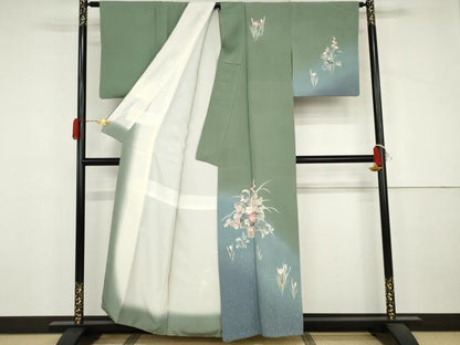平和屋着物●訪問着　友禅　飾花文　暈し染め　正絹　逸品　AABJ3220cs