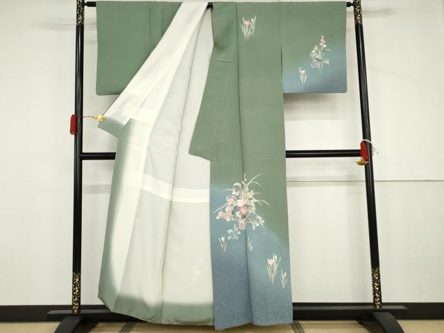 平和屋着物●訪問着　友禅　飾花文　暈し染め　正絹　逸品　AABJ3220cs