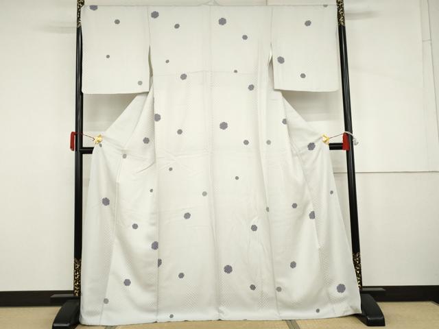平和屋着物●お召　雪輪文　正絹　逸品　AABJ3221cs