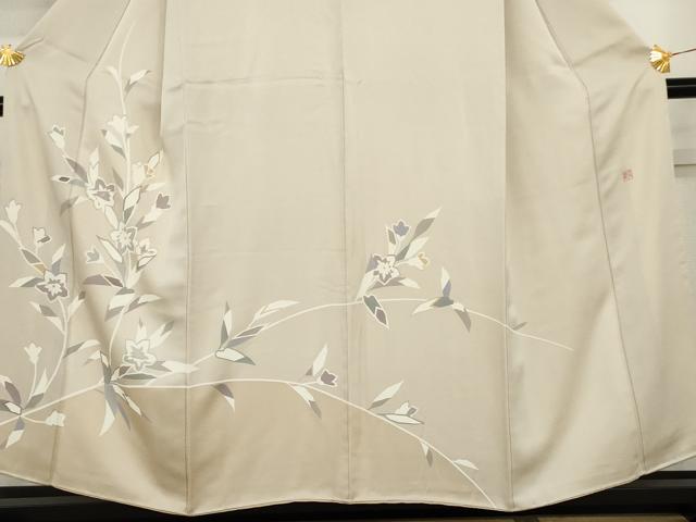 平和屋着物●現代の名工　京友禅 村田道宣　訪問着　枝花文　正絹　逸品　AABJ3226cs