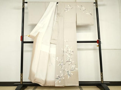 平和屋着物●現代の名工　京友禅 村田道宣　訪問着　枝花文　正絹　逸品　AABJ3226cs
