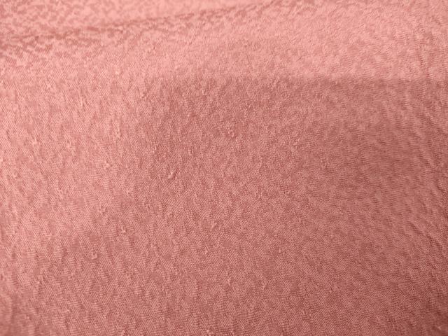 平和屋着物●上質な色無地　紋意匠　紅梅色　正絹　逸品　AABJ3230cs