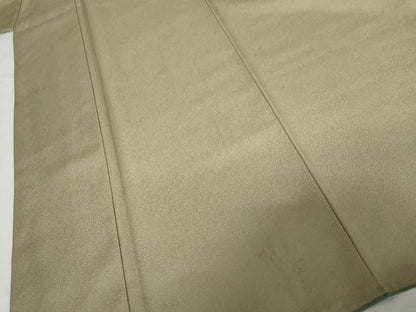 平和屋着物●洗える最高級着物　＜英＞はなぶさ謹製　色無地　花尽くし地紋　山葵色　たとう紙付き　洗える着物　AABJ3233cs