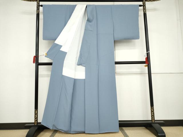 平和屋着物●上質な色無地　作家物　隆一　薄花色　正絹　逸品　AABJ3235cs