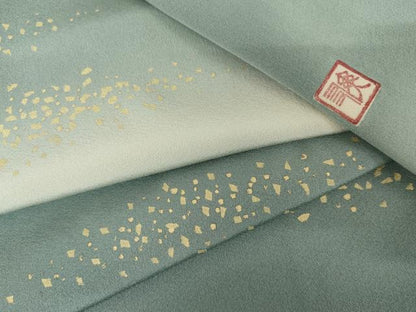 平和屋着物●訪問着　作家物　箔散らし文様　暈し染め　金彩　正絹　逸品　AABJ3242cs