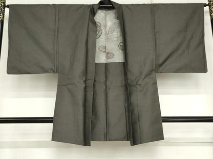 平和屋着物●男性　お召　アンサンブル　亀甲柄　正絹　逸品　AABJ3243cs