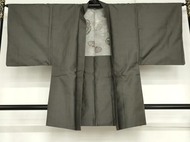 平和屋着物●男性　お召　アンサンブル　亀甲柄　正絹　逸品　AABJ3243cs