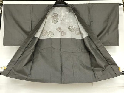 平和屋着物●男性　お召　アンサンブル　亀甲柄　正絹　逸品　AABJ3243cs