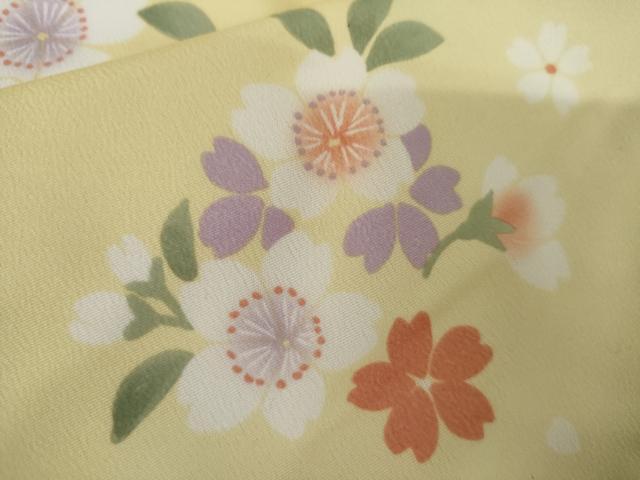 平和屋着物●小振袖　二尺袖　葉桜　暈し染め　洗える着物　未使用　AABJ3245cs