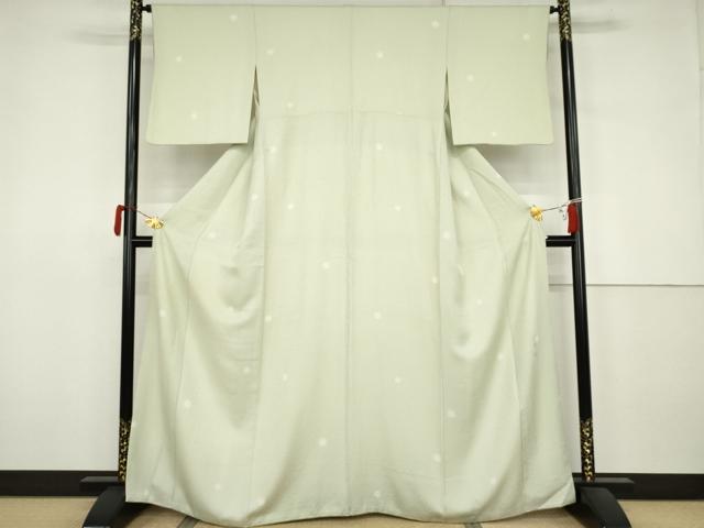 平和屋着物●久保伊智郎　小紋　鹿の子丸文　蛍暈し　正絹　逸品　AABJ3249cs