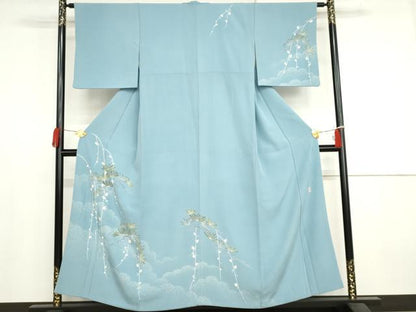平和屋着物●十日町友禅　女流作家　遠田藤舟 　訪問着　梅松文　正絹　逸品　AABJ3252cs