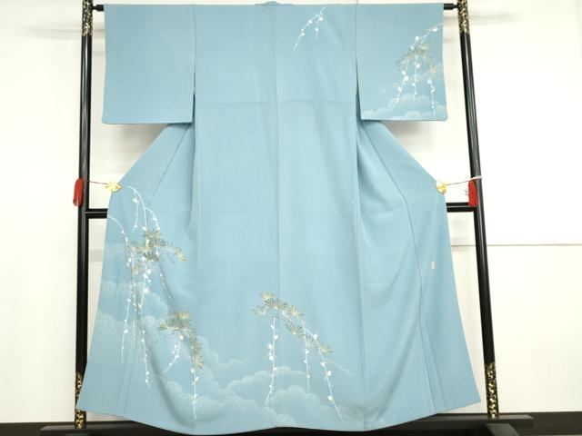 平和屋着物●十日町友禅　女流作家　遠田藤舟 　訪問着　梅松文　正絹　逸品　AABJ3252cs