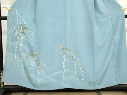 平和屋着物●十日町友禅　女流作家　遠田藤舟 　訪問着　梅松文　正絹　逸品　AABJ3252cs