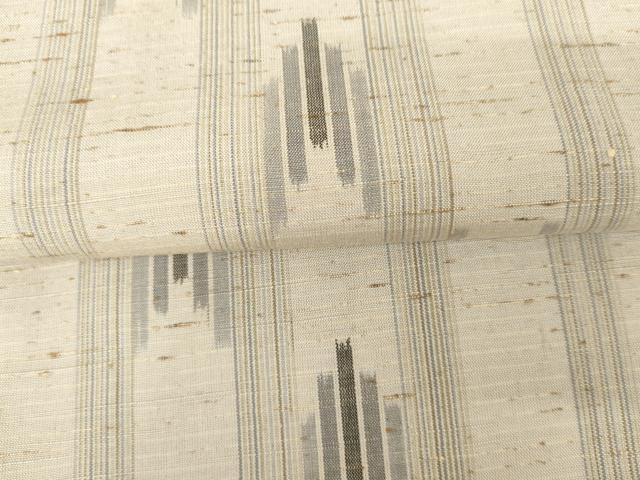平和屋着物●ぜんまい紬　縞　正絹　逸品　AABJ3257cs