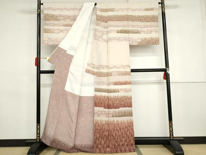 平和屋着物●阿部信行　訪問着　ろうけつ染　樹林文　正絹　逸品　AABJ3260cs
