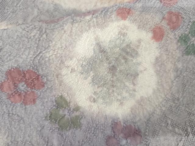 平和屋着物●天目織　お召　地紋起こし　道長草花文　正絹　逸品　AABJ3263cs