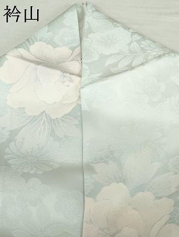 平和屋着物●上質な小紋　地紋起こし　草花文　銀糸　正絹　逸品　AABJ3264cs