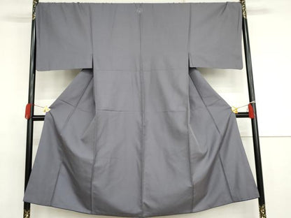 平和屋着物●男性　色無地　お召地　鳩羽色　田中屋謹製　正絹　逸品　AABJ3269cs