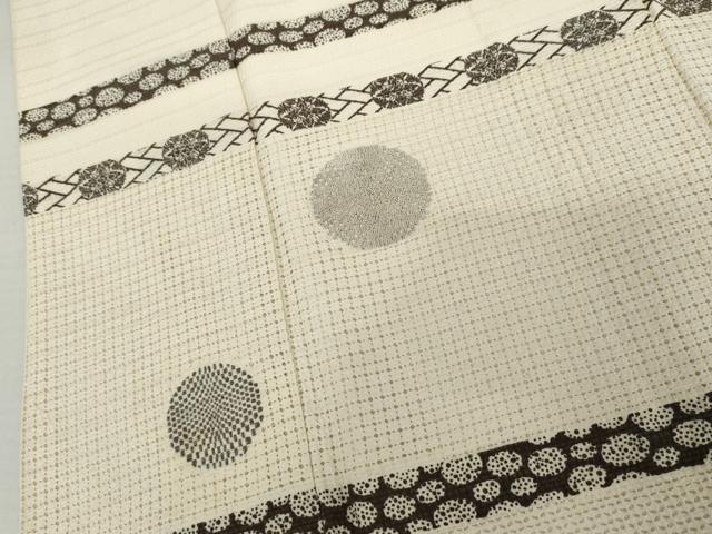 平和屋着物●訪問着　中国三大刺繍　汕頭刺繍　スワトウ刺繍　相良刺繍　横段丸文　金糸　正絹　逸品　AABJ3275cs