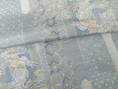 平和屋着物●本場大島紬　白大島　総絣　鳳凰花文　正絹　逸品　未使用　AABJ3278cs
