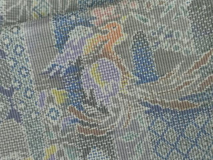 平和屋着物●本場大島紬　白大島　総絣　鳳凰花文　正絹　逸品　未使用　AABJ3278cs