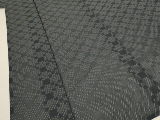 平和屋着物＊夏物　お召　紗　幾何学紋紗　正絹　逸品　AABJ3283jd