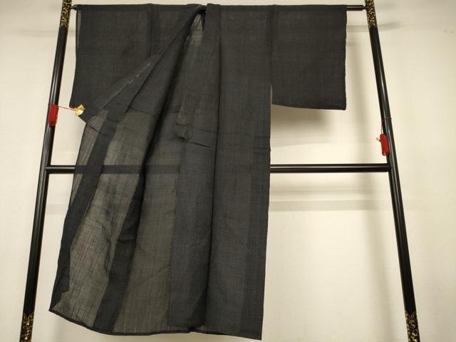 平和屋着物＊夏物　男性　上布　十字絣　麻　逸品　AABJ3288jd