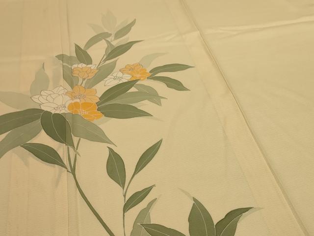平和屋着物＊夏物　訪問着　絽　草花文　銀彩　正絹　逸品　AABJ3290jd
