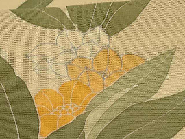 平和屋着物＊夏物　訪問着　絽　草花文　銀彩　正絹　逸品　AABJ3290jd