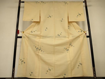 平和屋着物＊夏物　小紋　絽　丸文　正絹　逸品　AABJ3293jd