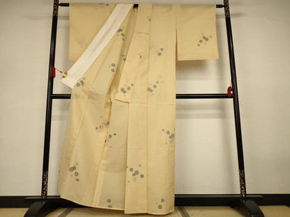平和屋着物＊夏物　小紋　絽　丸文　正絹　逸品　AABJ3293jd