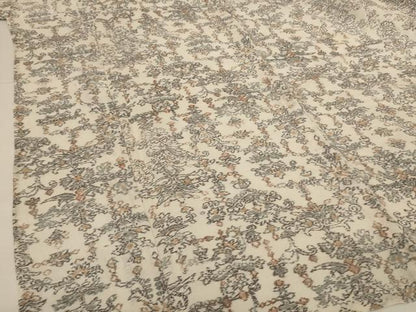 平和屋着物＊夏物　小千谷ちぢみ　洋花文　麻　逸品　AABJ3297jd
